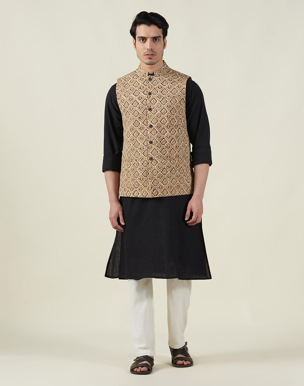 Cotton Block Printed Nehru Jacket