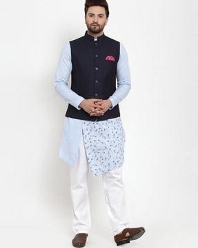 Textured Slim Fit Nehru Jacket
