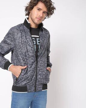 Printed Zip-Front Jacket with Insert Pockets