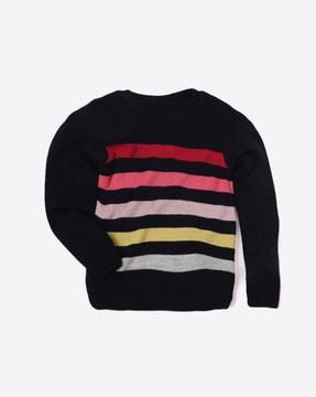 Colourblock Striped Crew-Neck Sweater