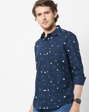 Printed Shirt with Patch Pocket