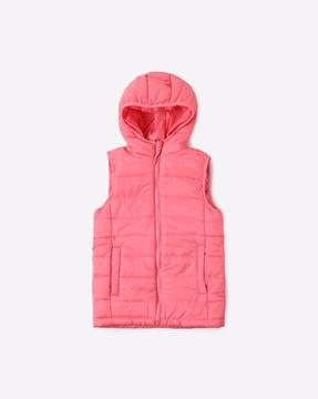 Hooded Puffer Jacket with Insert Pockets