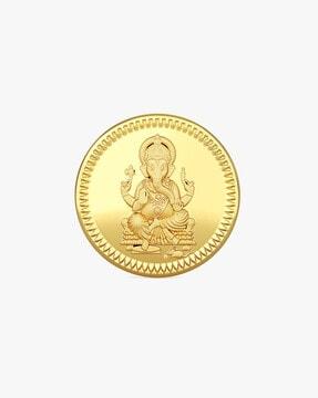 8G 22 KT Ganapathy Yellow Gold Coin
