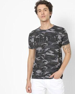 Camo Print Slim Fit Crew-Neck T-shirt