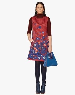 Floral Print Shift Dress with Insert Pocket