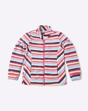 Striped Zip-Front Jacket with Insert Pockets