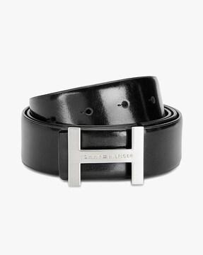 Reversible Leather Belt with Buckle Closure