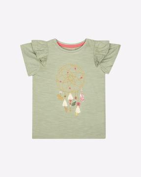 embroidered-round-neck-t-shirt-with-tassel-accents