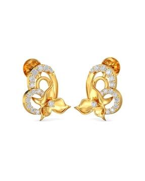 22 KT Yellow Gold Floral Studs