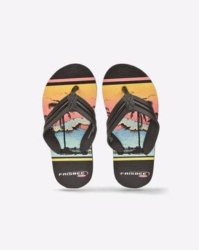 Thong-Style Flip-Flops with Printed Sole
