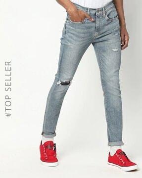 Washed Distressed Super Skinny Fit Jeans