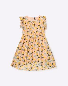Lemon Print A-line Dress