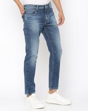 Stone-Wash Slim Fit Jeans
