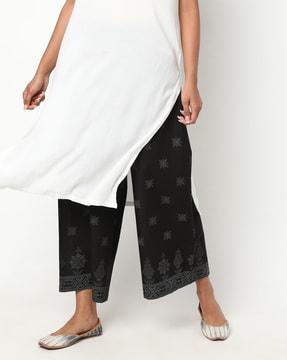 Printed Palazzos with Elasticated Waist