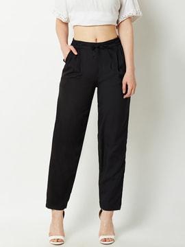 Solid Relaxed Fit Pants
