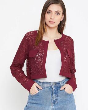 Lace Shrug with Cuffed Sleeves