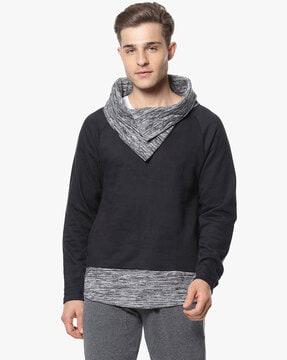Textured Sweatshirt with Raglan Sleeves