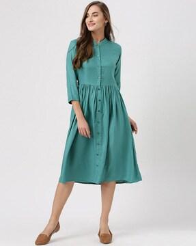 3/4th Sleeves A-line Dress
