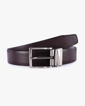 Genuine Leather Classic Reversible Textured Belt