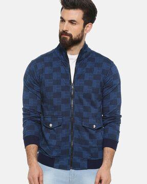 Checked Zip-Front Jacket 