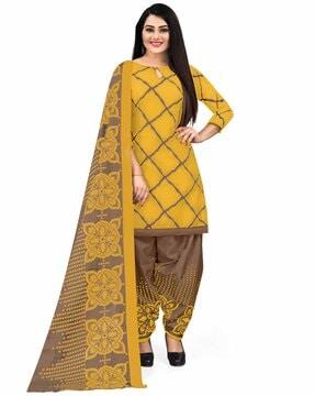 Printed Unstitched Dress Material with Dupatta