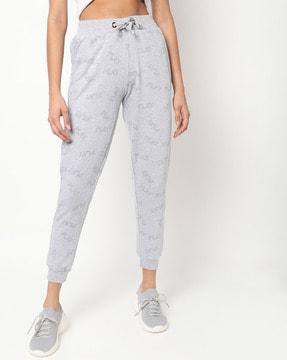 Printed Cuffed Track Pants with Elasticated Waist