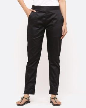 Flat-Front Pants with Insert Pockets
