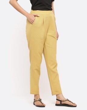 Pleat-Front Pants with Insert Pockets