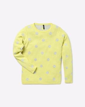 polka-dot-knit-pullover