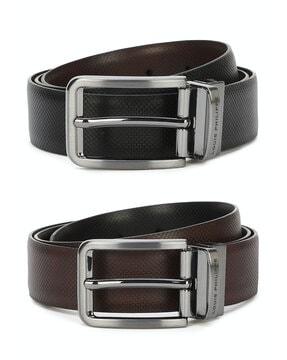 Textured Reversible Leather Belt
