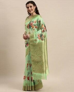 Silk Woven Floral Printed Saree