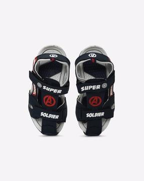 Captain America Print Strappy Sports Sandals with Velcro Fastening