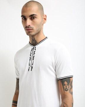 Bomber Polo T-shirt with Half-Zip Placket