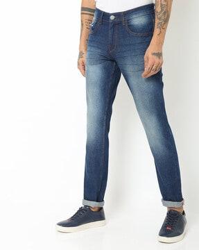 Heavily-Washed Skinny Fit Jeans