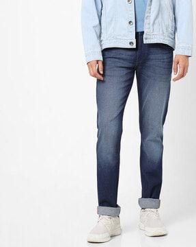 Mid-Rise Washed Skinny Jeans
