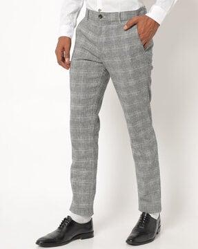Mid-Rise Checked Tapered Chinos