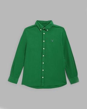 Shirt with Button-Down Collar