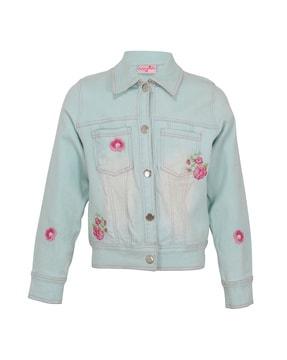 Embroidered Floral Printed Jacket