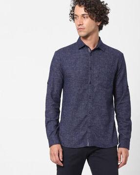 textured-slim-fit-shirt-with-patch-pocket