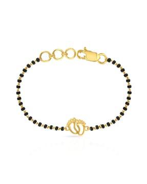 yellow-gold-beaded-foot-design-bracelet