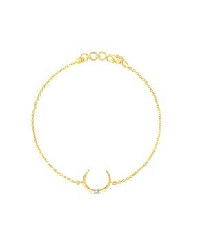 Yellow Gold Crescent Shape Bracelet