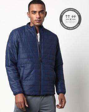 Quilted Zip-Front Jacket with Insert Pocket