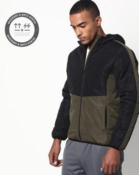 Colourblock Zip-Front Hooded Jacket