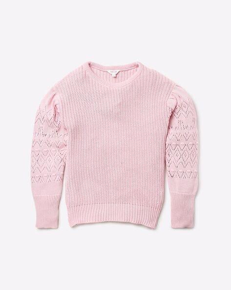 pointelle-knit-chunky-sweater