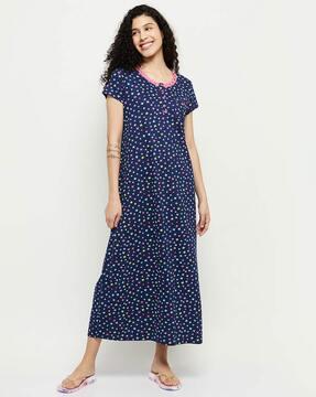 Women Printed Night Gown