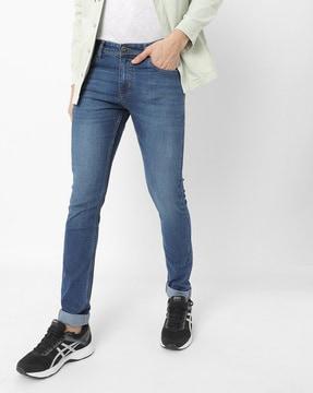 Light-Wash 5-Pocket Skinny Fit Jeans
