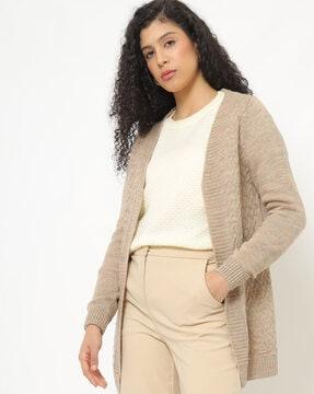 Knitted Open-Front Cardigan