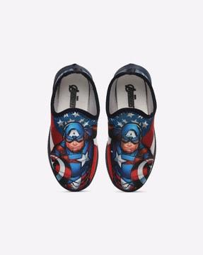 Captain America Print Slip-On Shoes