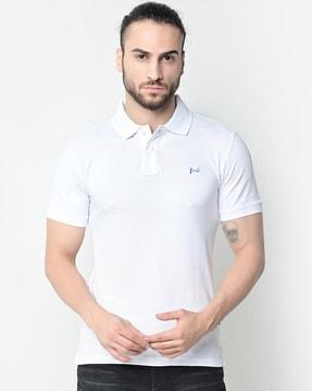 Polo T-shirt with Ribbed Hems