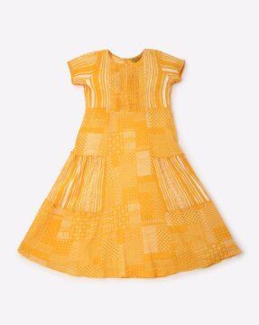 Geometric Print A-line Dress
